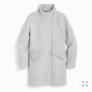 J Crew Cocoon Coat in Italian stadium-clot…